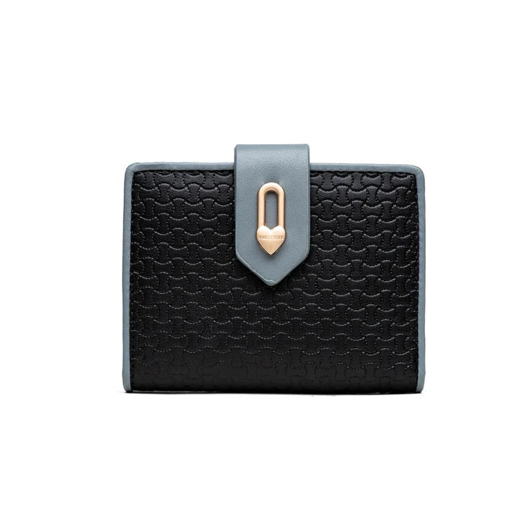 Zip Fastener Contrast Wallet for Women