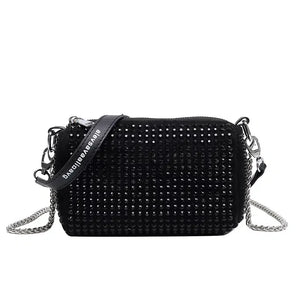 PU Rhinestone Diamond Underarm Bag Handbag