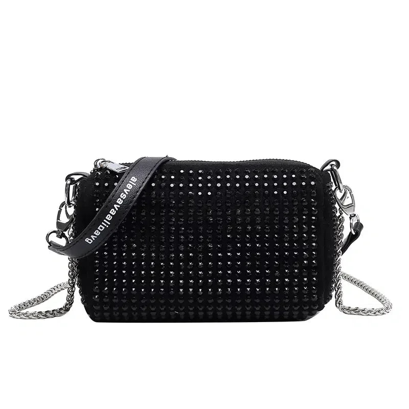 PU Rhinestone Diamond Underarm Bag Handbag