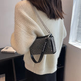 PU Rhinestone Diamond Underarm Bag Handbag