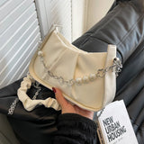 Fashionable Pleated Underarm Bag High-End Messenger Bag