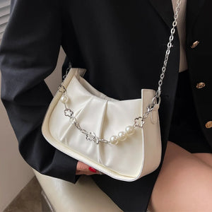 Fashionable Pleated Underarm Bag High-End Messenger Bag