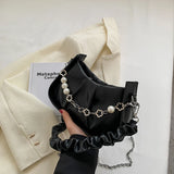 Fashionable Pleated Underarm Bag High-End Messenger Bag
