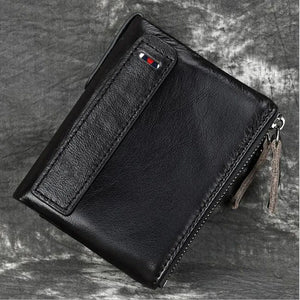 Retro Leather Men's Wallet Short Clutch Money Bag