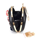 Roundness Clutch Bag Red Purple Lady Flower Wedding Party Purse Female