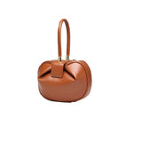 Women's Round Leather Hand Bag