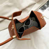 Women's Round Leather Hand Bag