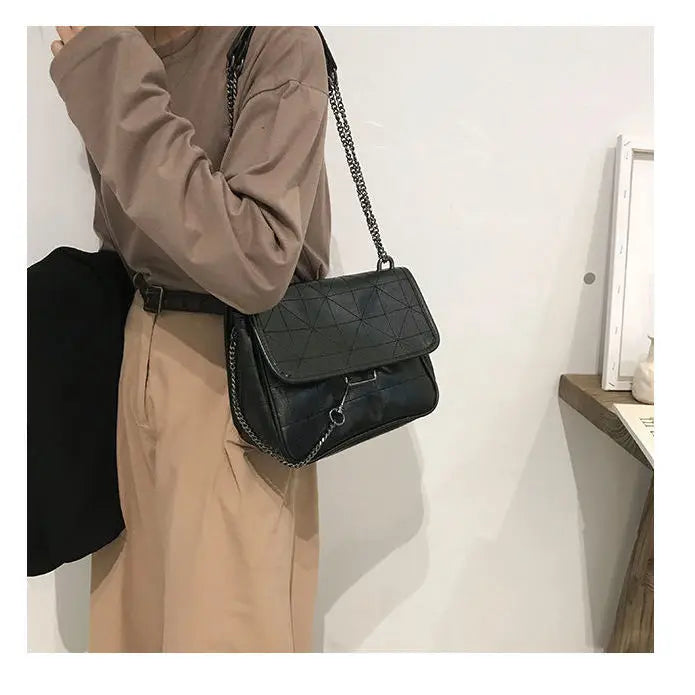 Crossbody Handbag for Women Rhombus All Match Large Capacity Shoulder Bag