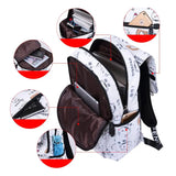 Cat School Backpack for Girls with USB Charging Port