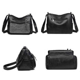 Women's Multi-Pocket Shoulder Bag with Bright Diamonds