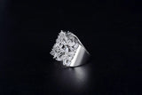 Silver Baguette Cut Eternity Band Ring for Wedding Engagement