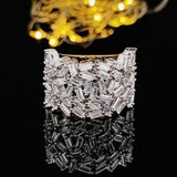 Silver Baguette Cut Eternity Band Ring for Wedding Engagement