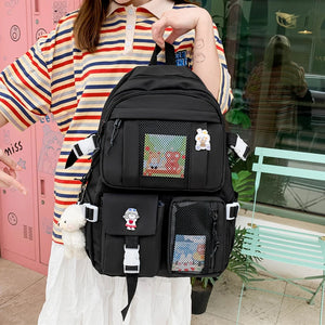 Teenage Girls Waterproof School Bag Casual Lady Bookbag Large Capacity Rucksack