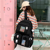 Teenage Girls Waterproof School Bag Casual Lady Bookbag Large Capacity Rucksack