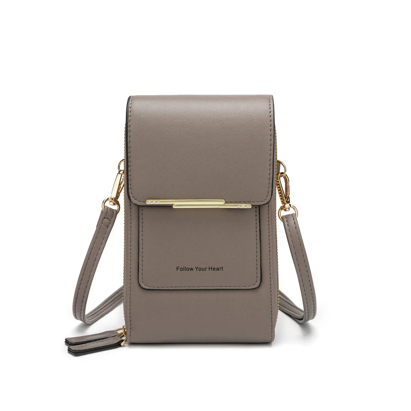 Mini Shoulder Handbag Clutch Set Solid PU Square