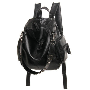 Stacy Bag 072716 Lady PU Leather Backpack Casual Travel Bag