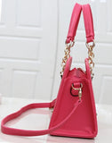 Stacy Leather Handbag with Chains Tote Shoulder Bag