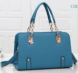 Stacy Leather Handbag with Chains Tote Shoulder Bag
