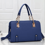 Stacy Leather Handbag with Chains Tote Shoulder Bag