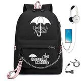 Umbrella Academy Backpack USB Charging Backpacks Female Male Chain Mochila