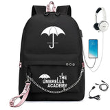 Umbrella Academy Backpack Schoolbag Chain USB Charging