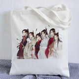 Tian Guan Ci Fu Anime Print Canvas Tote Bag Female Shopper Book Bags