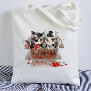 Tian Guan Ci Fu Anime Print Canvas Tote Bag Female Shopper Book Bags