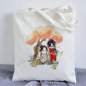 Tian Guan Ci Fu Anime Print Shopper Bags Canvas Large Capacity Handbag
