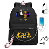 Tokyo Revengers Backpack Girls School Bag USB Charging