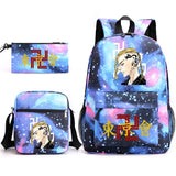 Tokyo Revengers Printed Backpack Canvas School Bag 3 Pieces Set
