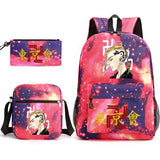 Tokyo Revengers Printed Backpack Canvas School Bag 3 Pieces Set