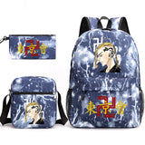 Tokyo Revengers Printed Backpack Canvas School Bag 3 Pieces Set