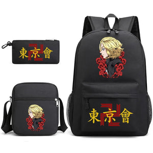 Tokyo Revengers Printed Backpack Teen Bag Canvas School Bag Boys and Girls 3 Pie
