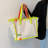 Women's Canvas Tote Bag Large Capacity One Shoulder Shopping Bag