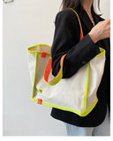 Women's Canvas Tote Bag Large Capacity One Shoulder Shopping Bag