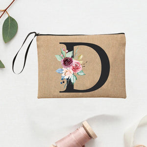 Custom Initial Summer Bag Flower Letter Bachelorette Clutch
