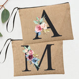 Custom Flower Initial Summer Bag Bachelorette Clutch Organizer Case