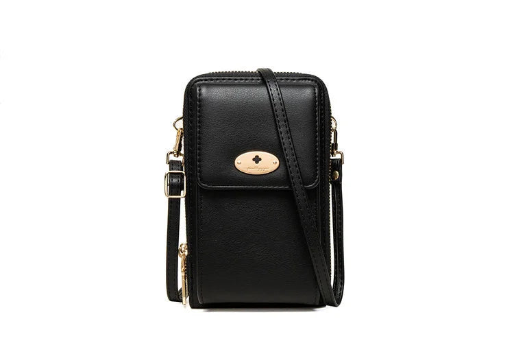 Double-layer Zipper Mobile Phone Bag Messenger Mini Shoulder Bag