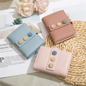 Women's Multi-card Short Wallet with Belt Buckle