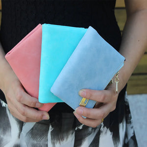 Frosted Double Zipper Short Wallet for Women