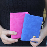 Frosted Double Zipper Short Wallet for Women