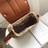 Vintage Tassel Saddle Rattan Women Shoulder Crossbody Bag
