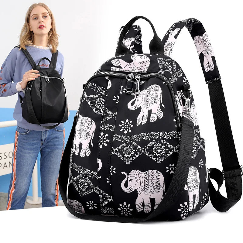 Vintage Women's Animal Print Travel Backpack