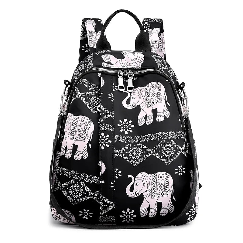 Vintage Women's Animal Print Travel Backpack