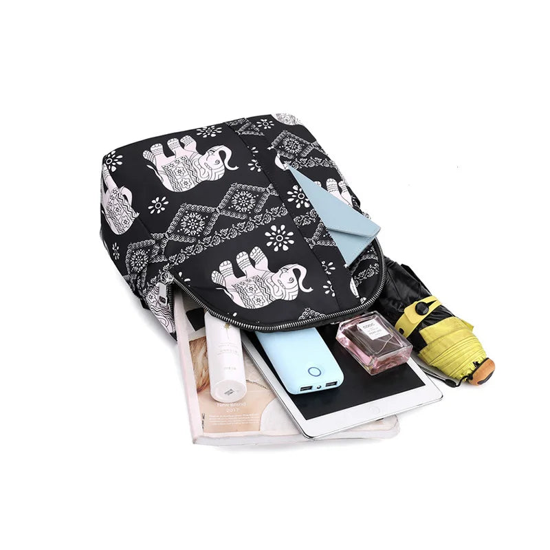 Vintage Women's Animal Print Travel Backpack