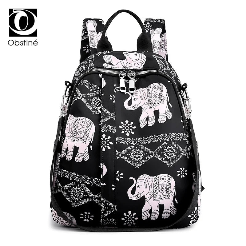 Vintage Women's Animal Print Travel Backpack