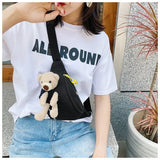 Yellow Mini Messenger Bag Canvas Fanny Pack Street Money Bag