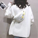 Yellow Mini Messenger Bag Canvas Fanny Pack Street Money Bag