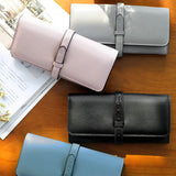 Women's Three-fold Wallet with Drawband Closure