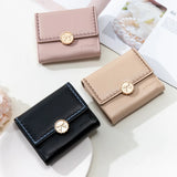 Women's Short Fresh Bow Buckle Zipper Three-Fold Wallet